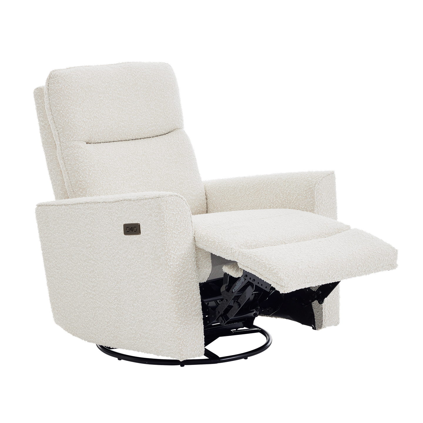 Felix Electric Recliner Glider Chair with USB in Vanilla Bouclé