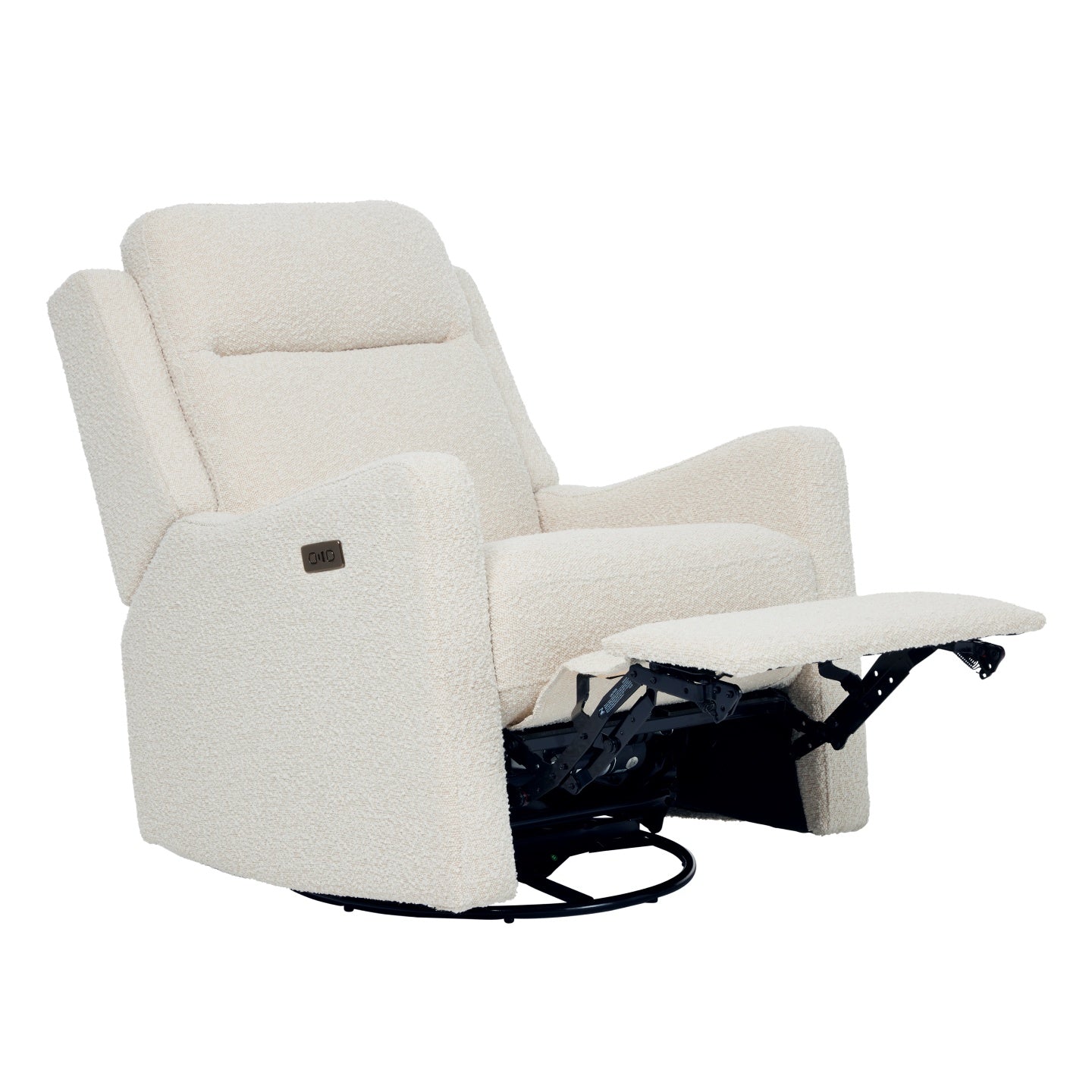 Henry Electric Recliner Glider Chair with USB in Vanilla Bouclé