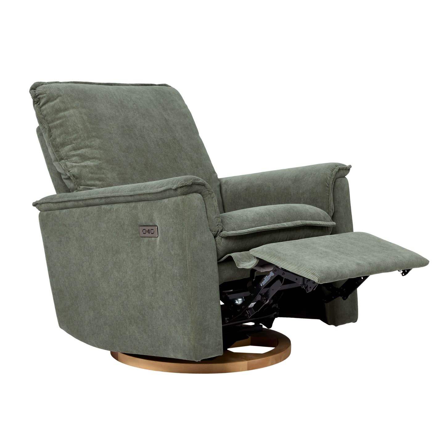 Louie Electric Recliner Glider Nursery Chair in Olive Corduroy