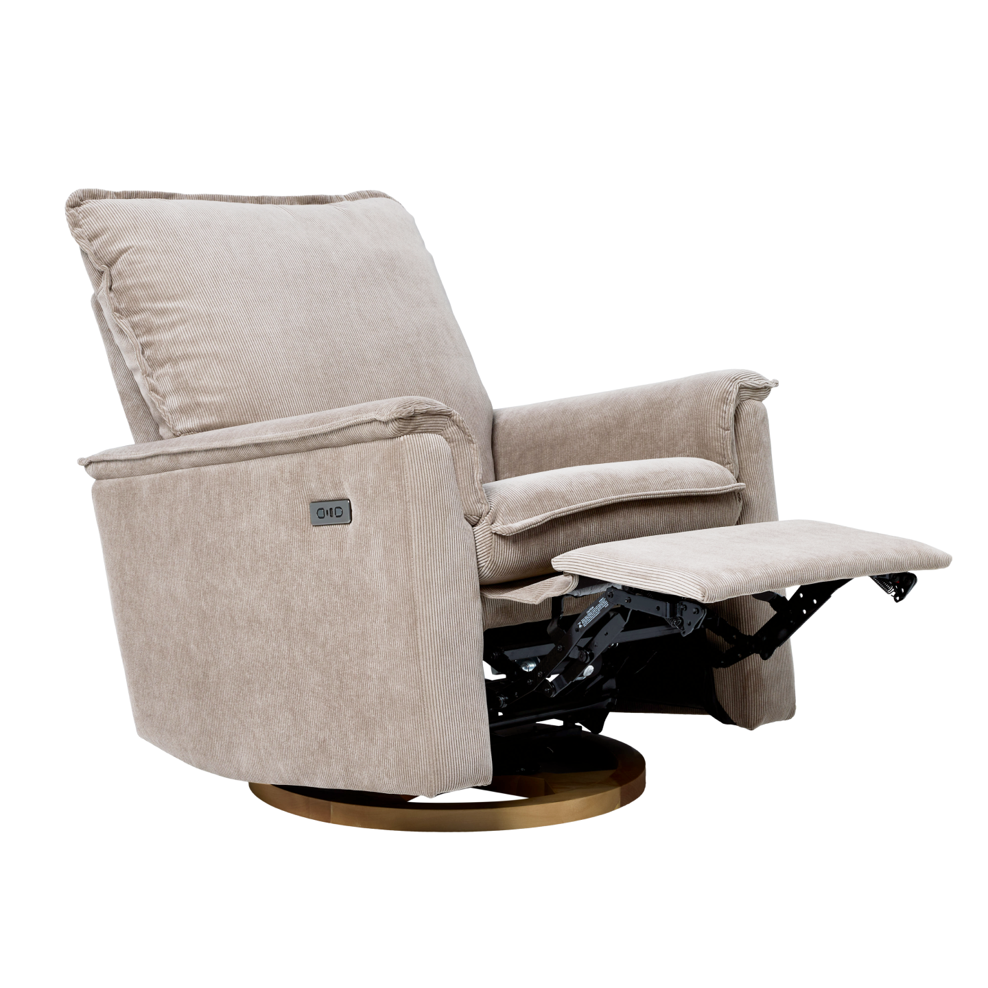 Louie Electric Recliner Glider Nursery Chair in Taupe Corduroy