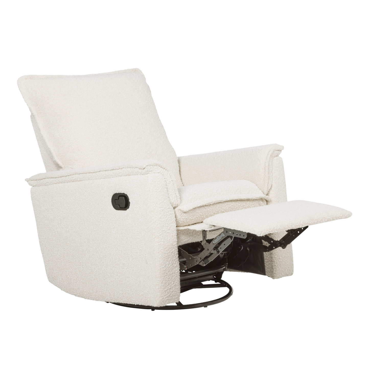 Louie Recliner Glider Nursery Chair in Vanilla Bouclé