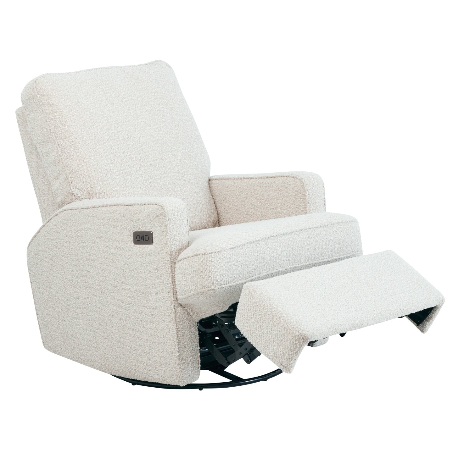 Quinn Electric Recliner Glider Chair with USB in Vanilla Bouclé