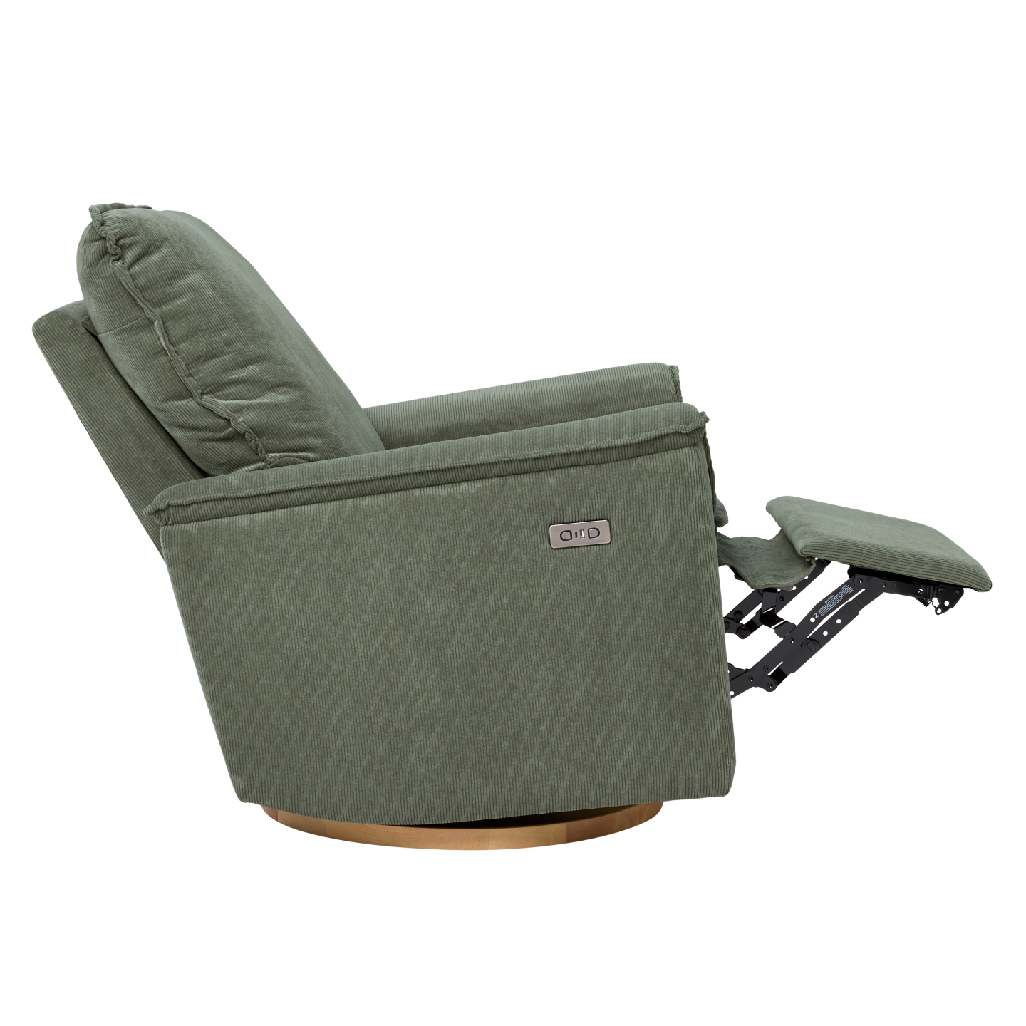 Louie Electric Recliner Glider Nursery Chair in Olive Corduroy