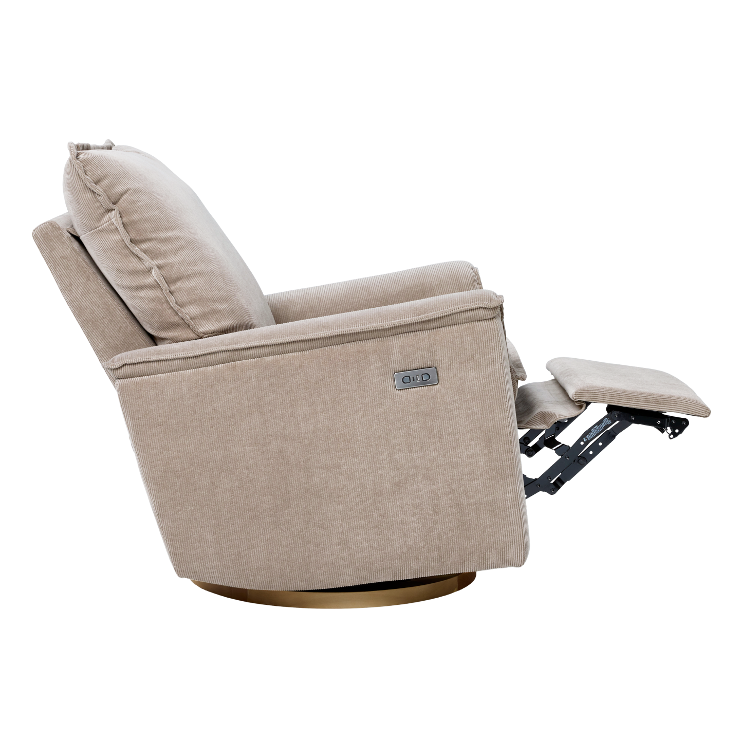 Louie Electric Recliner Glider Nursery Chair in Taupe Corduroy