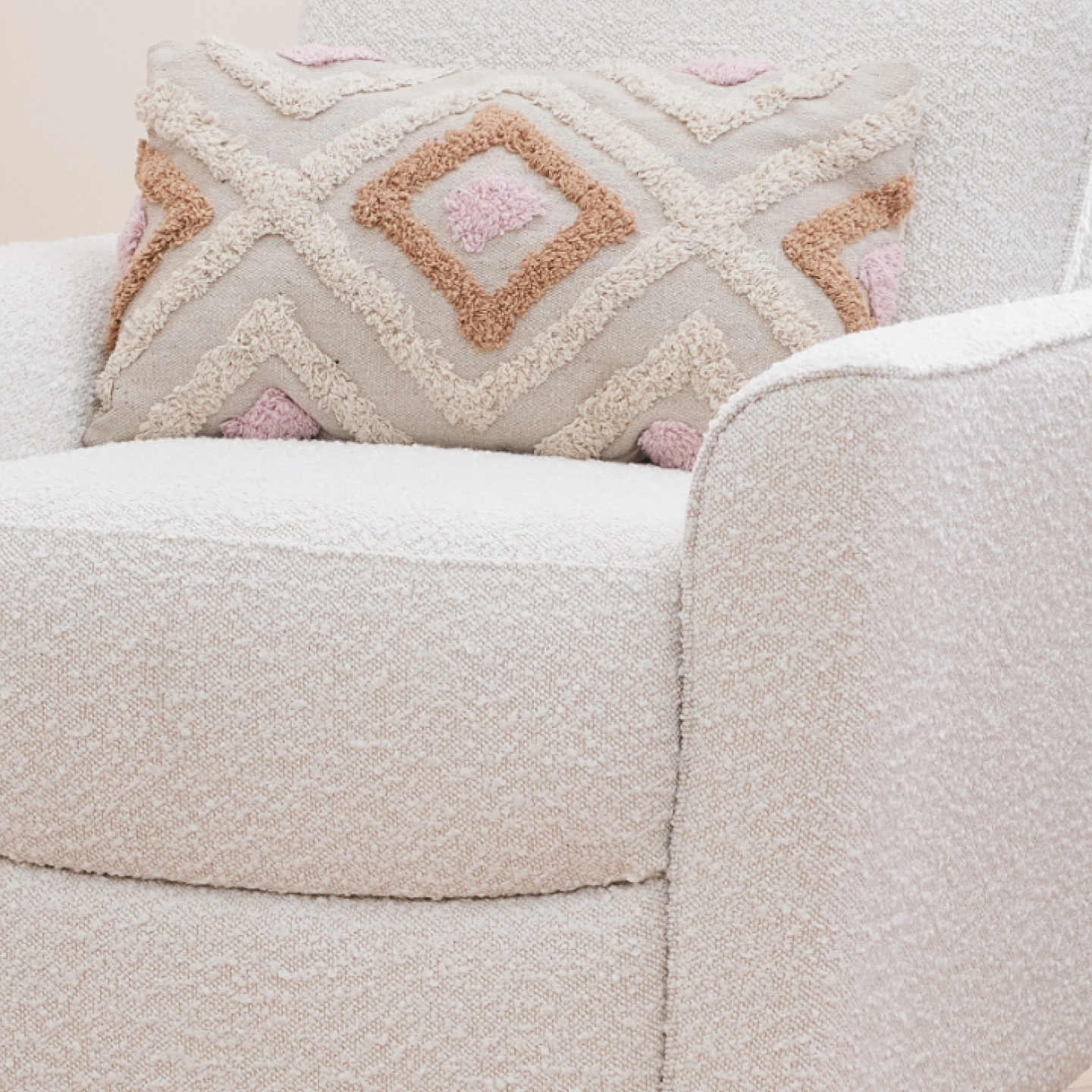 Felix Recliner Glider Nursery Chair in Vanilla Bouclé