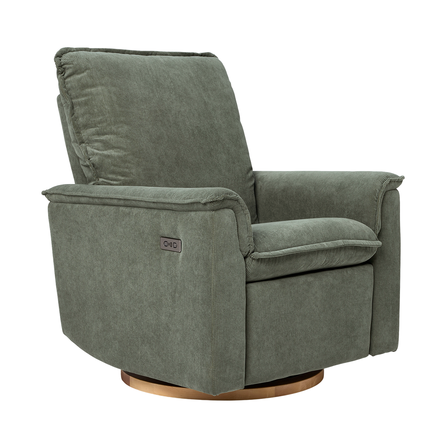 Louie Electric Recliner Glider Nursery Chair in Olive Corduroy
