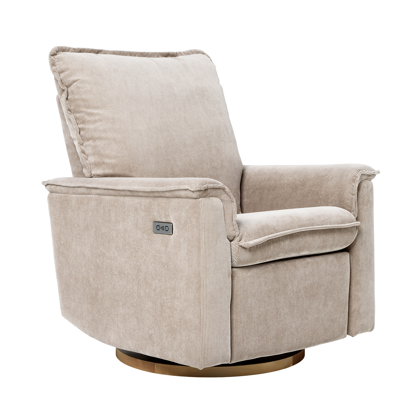 Louie Electric Recliner Glider Nursery Chair in Taupe Corduroy