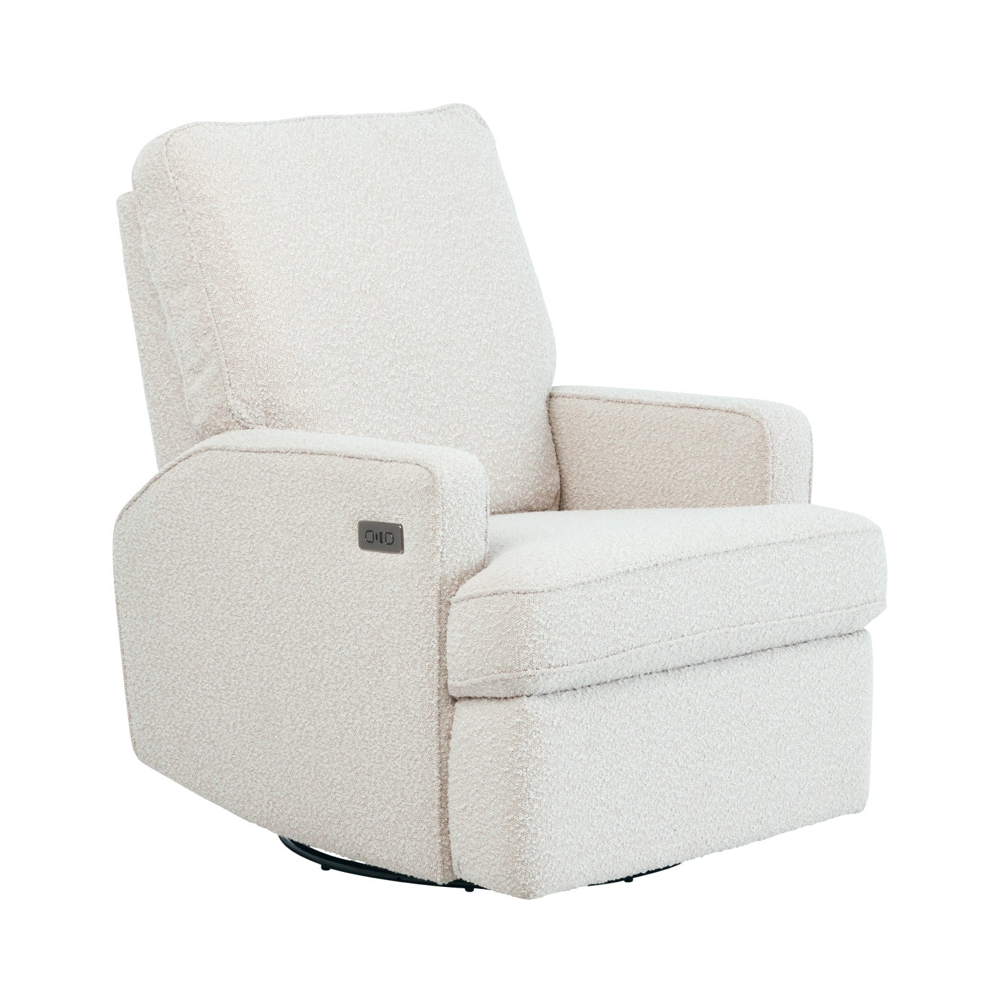 Quinn Electric Recliner Glider Chair with USB in Vanilla Bouclé
