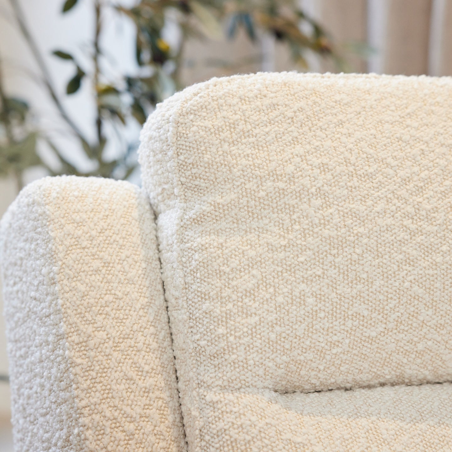 Henry Electric Recliner Glider Chair with USB in Vanilla Bouclé