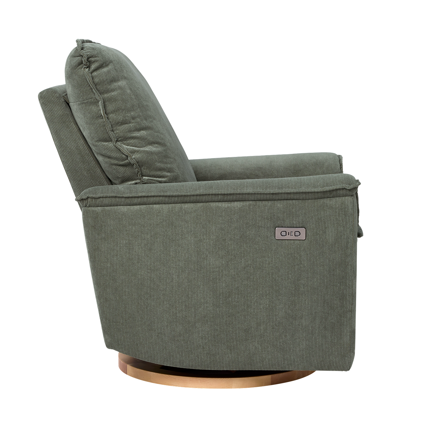 Louie Electric Recliner Glider Nursery Chair in Olive Corduroy