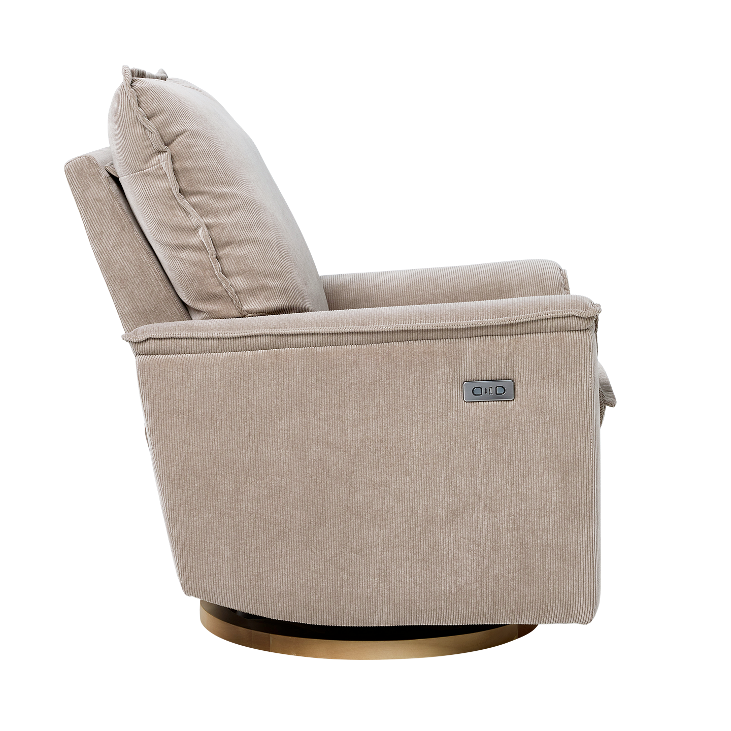 Louie Electric Recliner Glider Nursery Chair in Taupe Corduroy