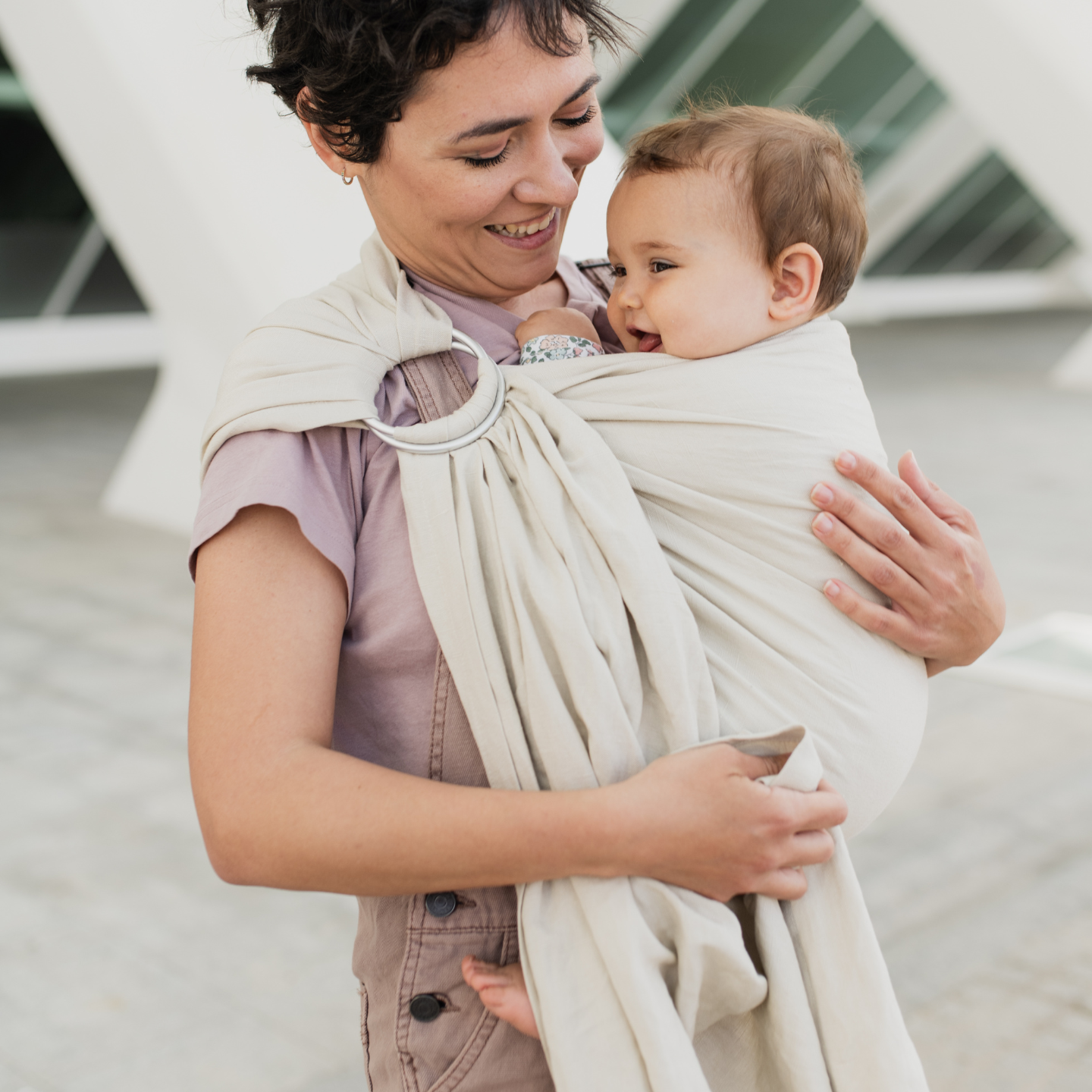 Boba Ring Sling Linen Carrier in Pampas
