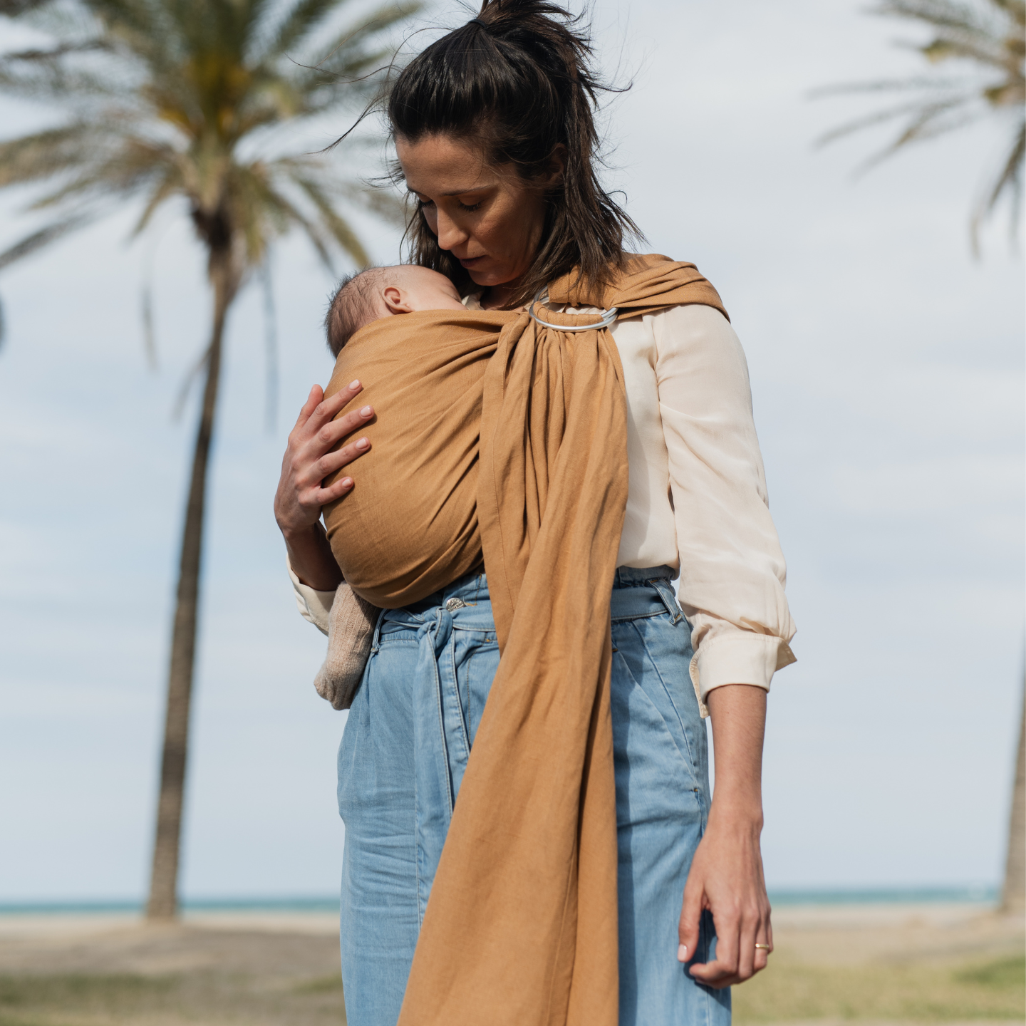 Boba Ring Sling Linen Carrier in Rye