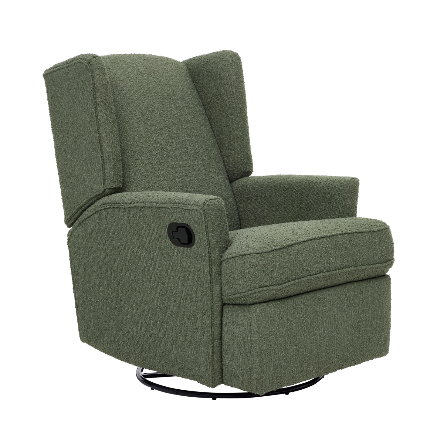 Chelsea Recliner Glider Chair in Olive Bouclé