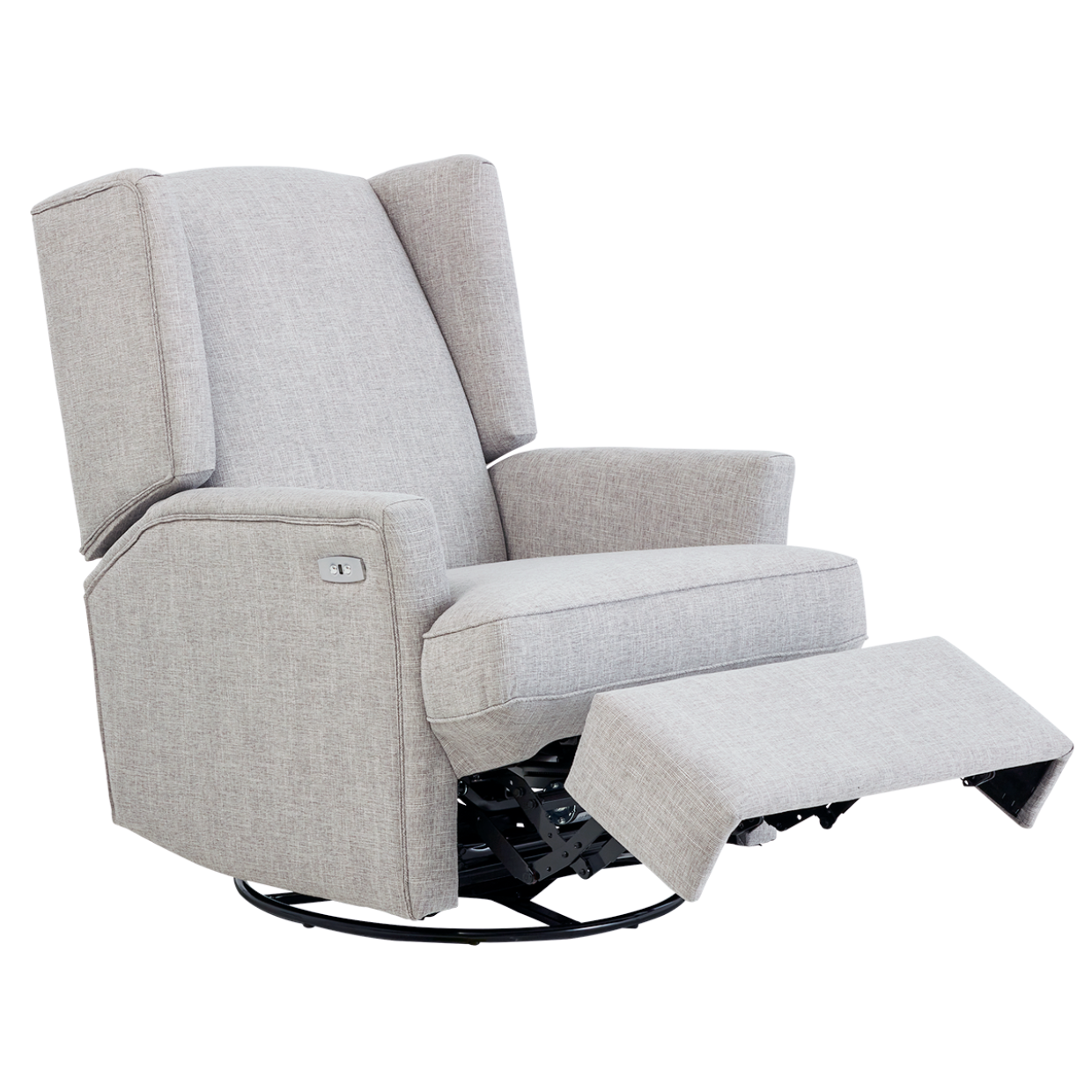 Chelsea Electric Recliner Glider Chair with USB in Pure Grey