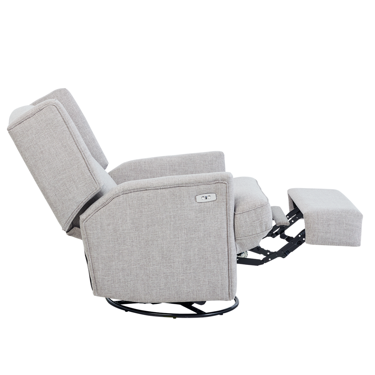 Chelsea Electric Recliner Glider Chair with USB in Pure Grey