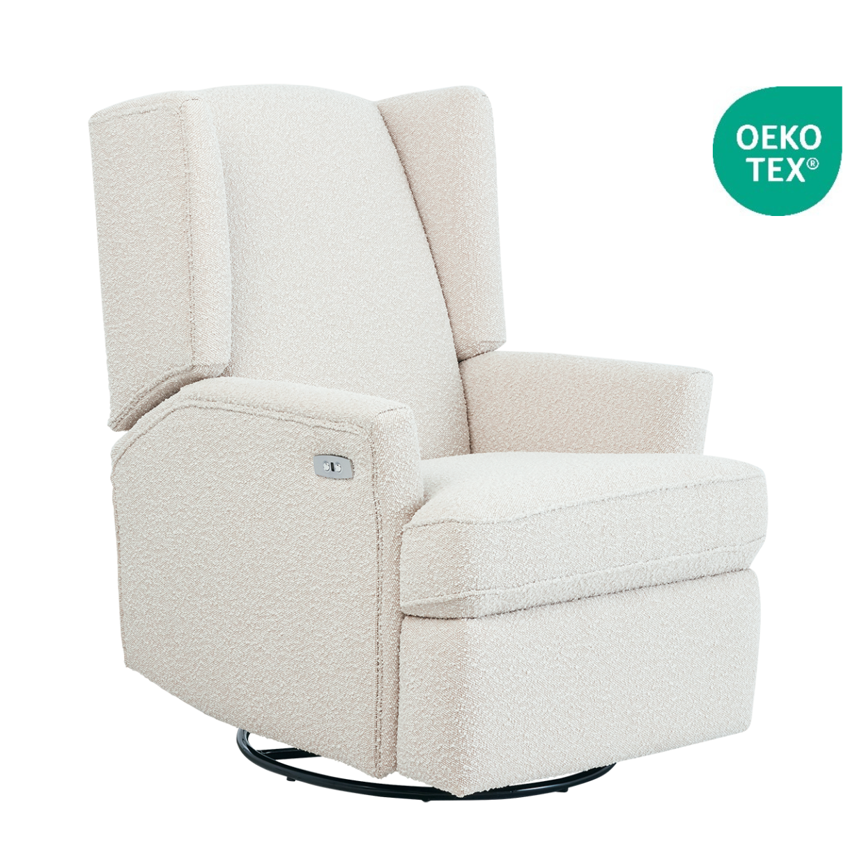 Chelsea Electric Recliner Glider Chair with USB in Vanilla Bouclé