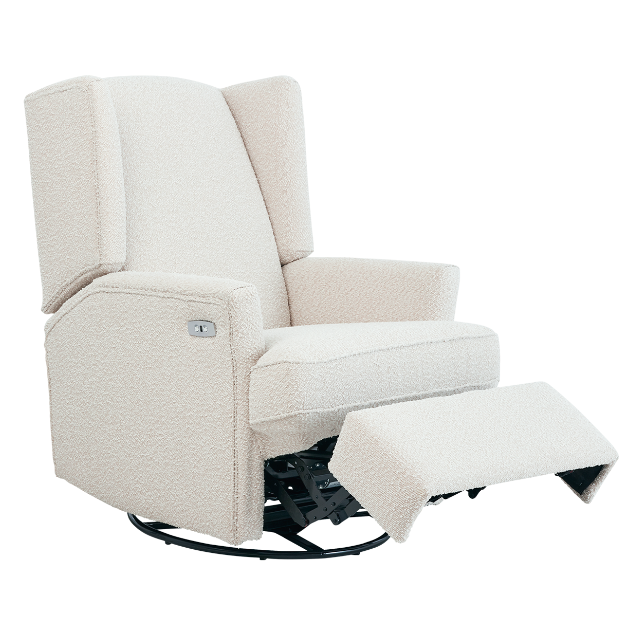 Chelsea Electric Recliner Glider Chair with USB in Vanilla Bouclé