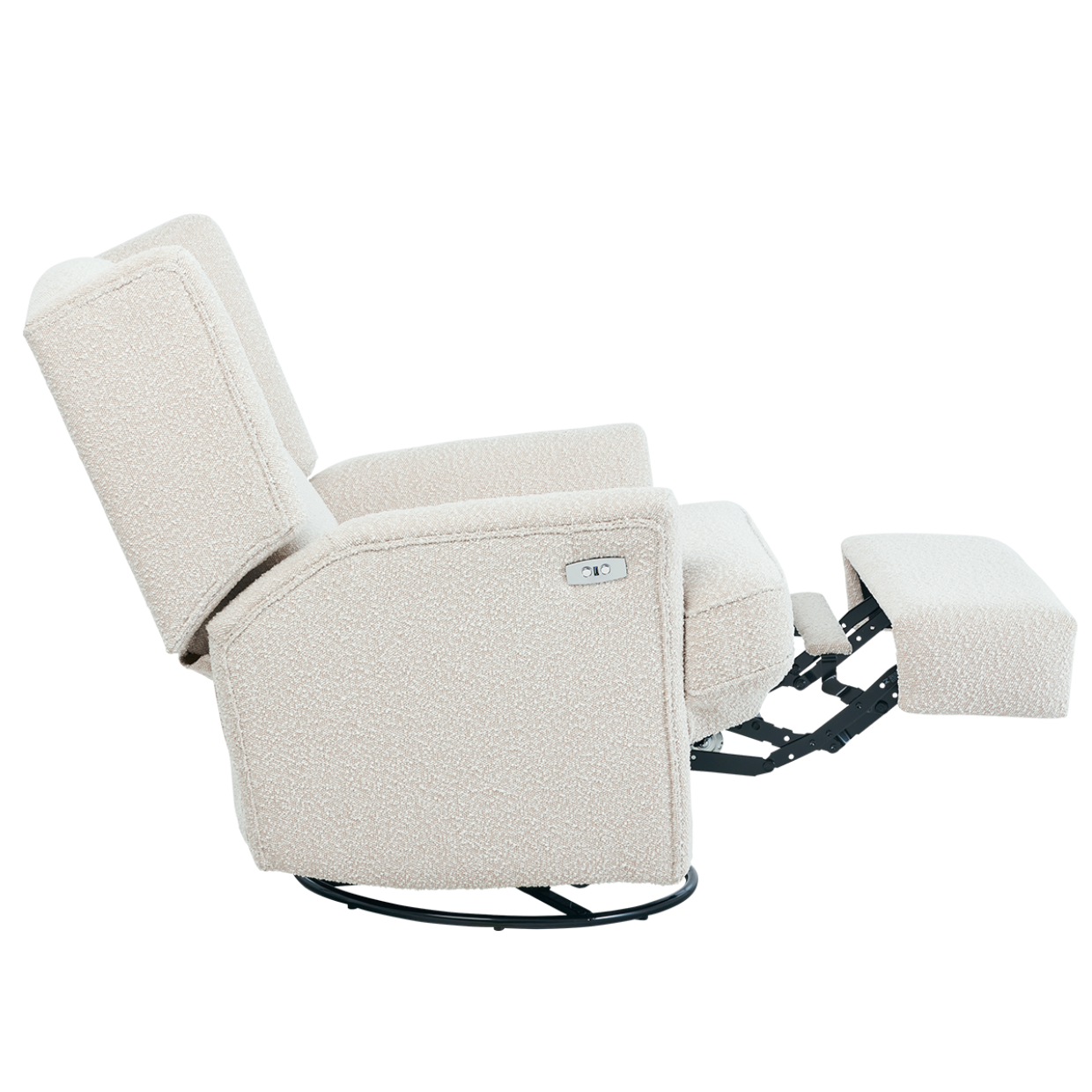 Chelsea Electric Recliner Glider Chair with USB in Vanilla Bouclé
