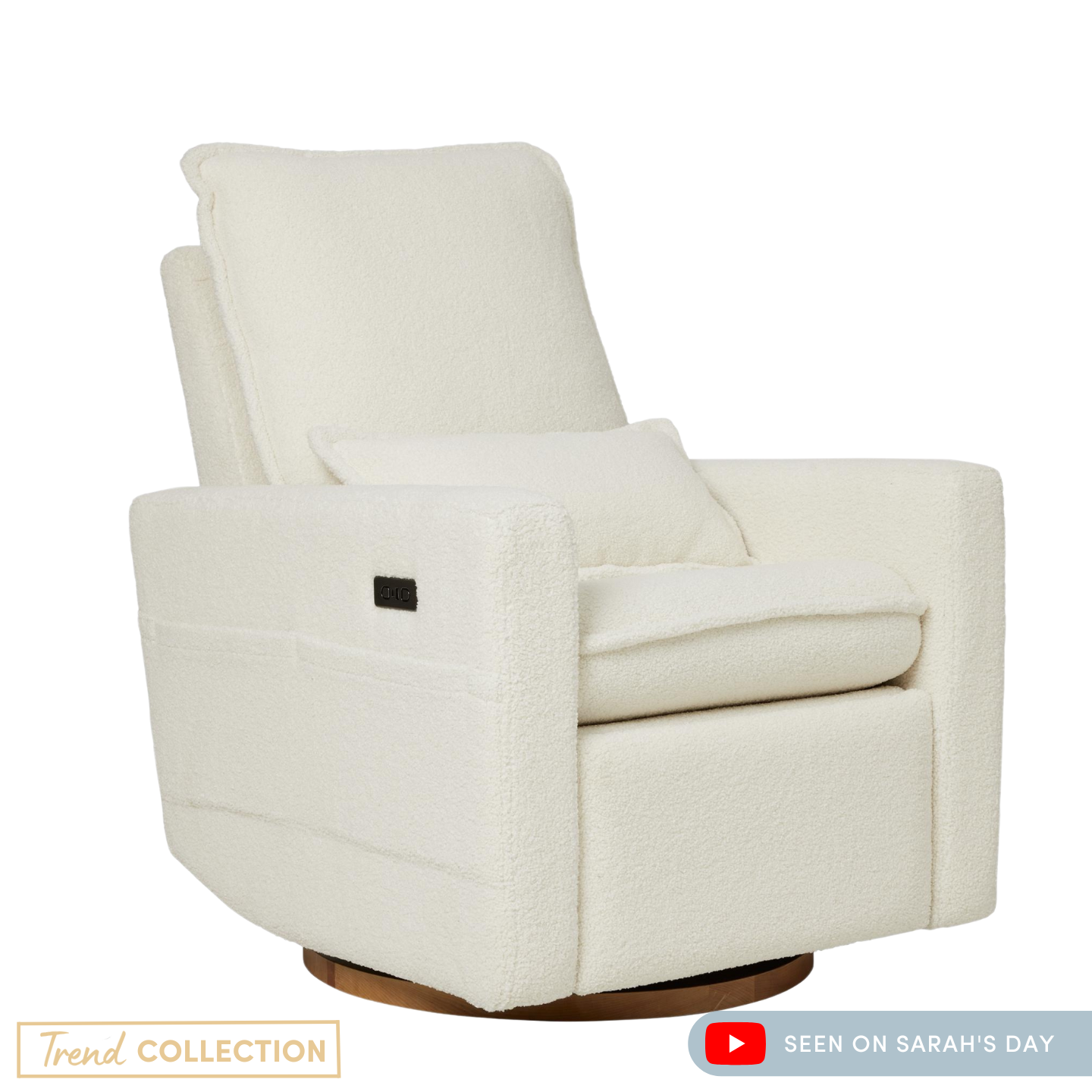 Frankie Electric Recliner Glider Nursery Chair in Coconut Teddy