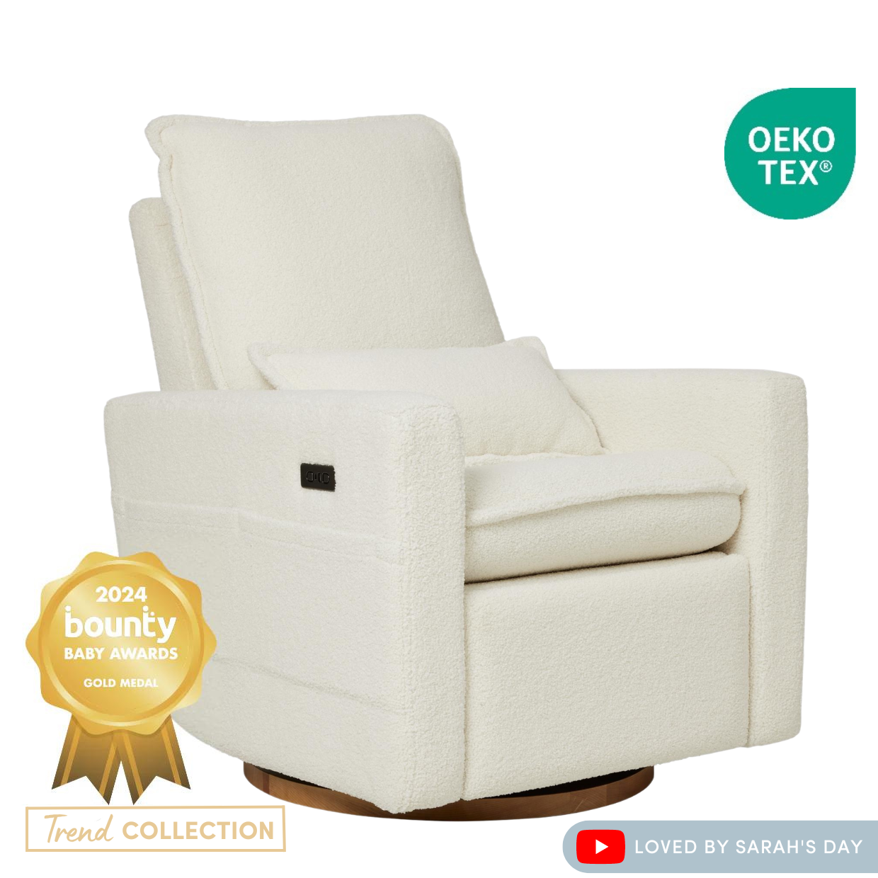 Frankie Electric Recliner Glider Nursery Chair in Coconut Teddy IL Tutto iL Tutto
