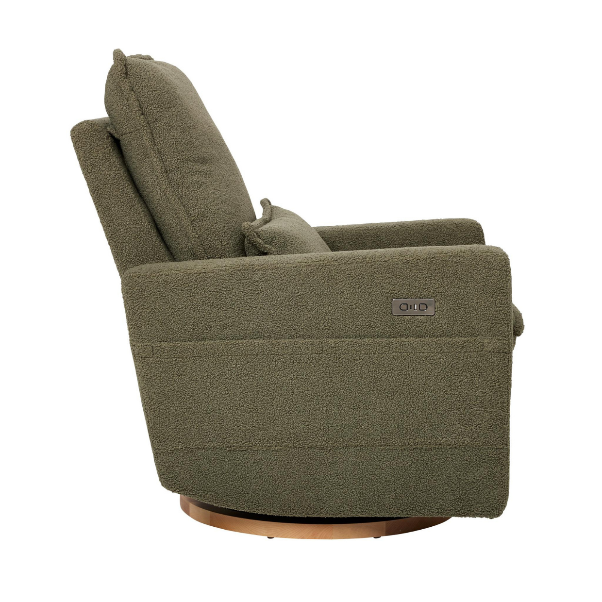 Frankie Electric Recliner Glider Nursery Chair in Olive Teddy
