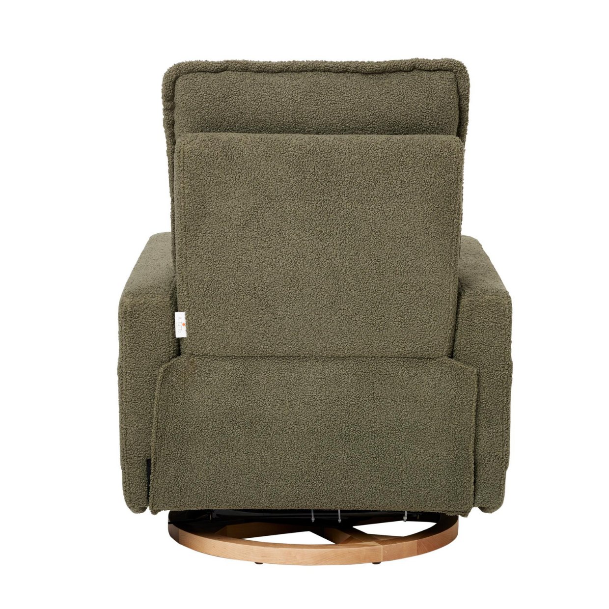 Frankie Electric Recliner Glider Nursery Chair in Olive Teddy