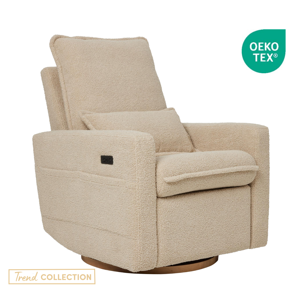 Frankie Electric Recliner Glider Nursery Chair in Taupe Teddy