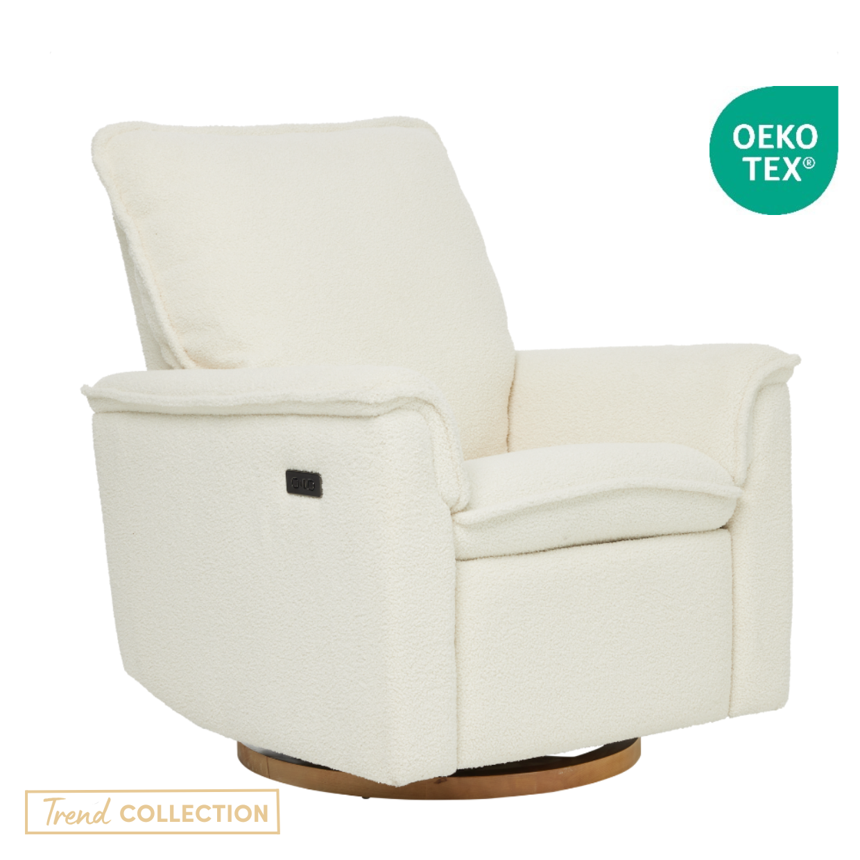 Louie Electric Recliner Glider Nursery Chair in Coconut Teddy