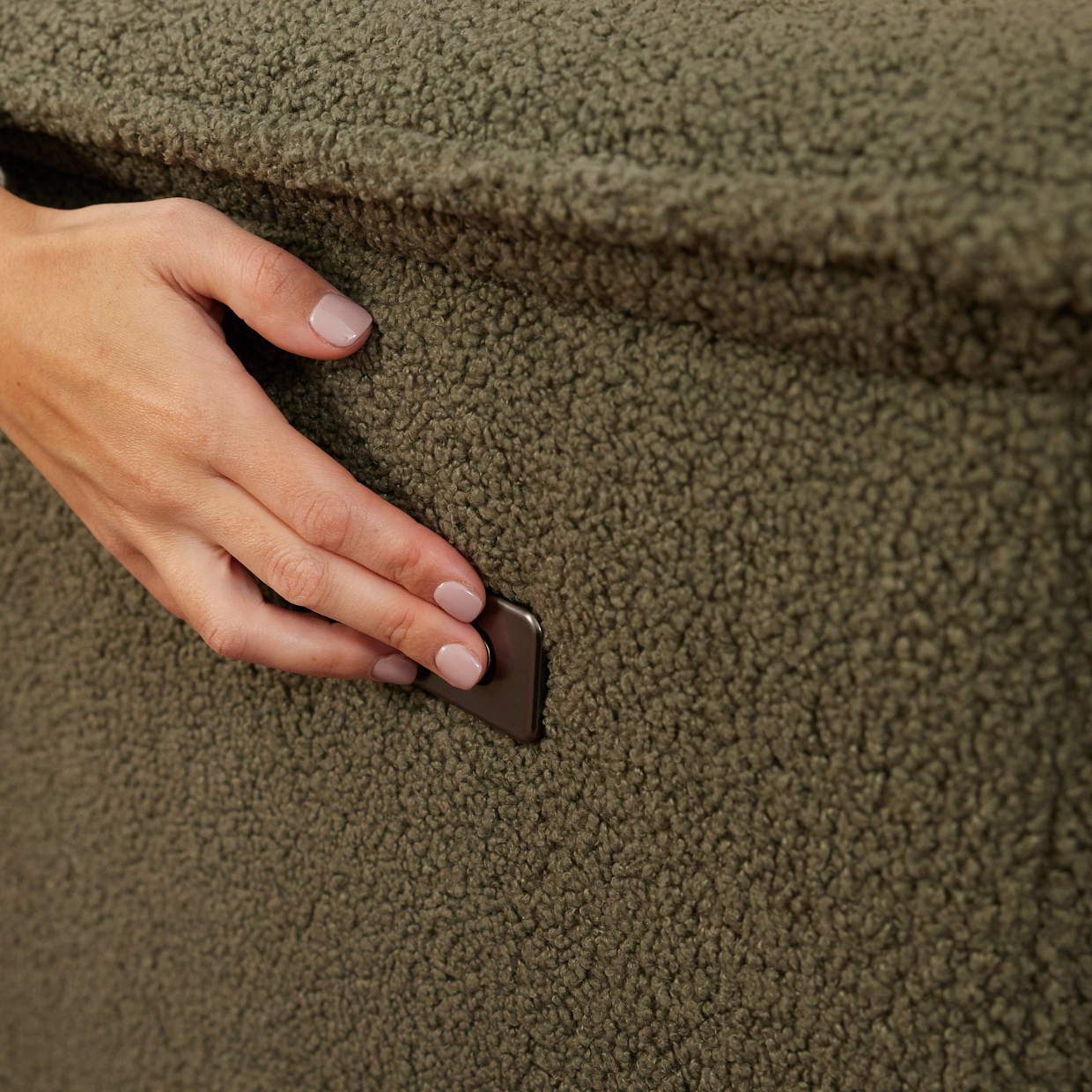 Louie Electric Recliner Glider Nursery Chair in Olive Teddy