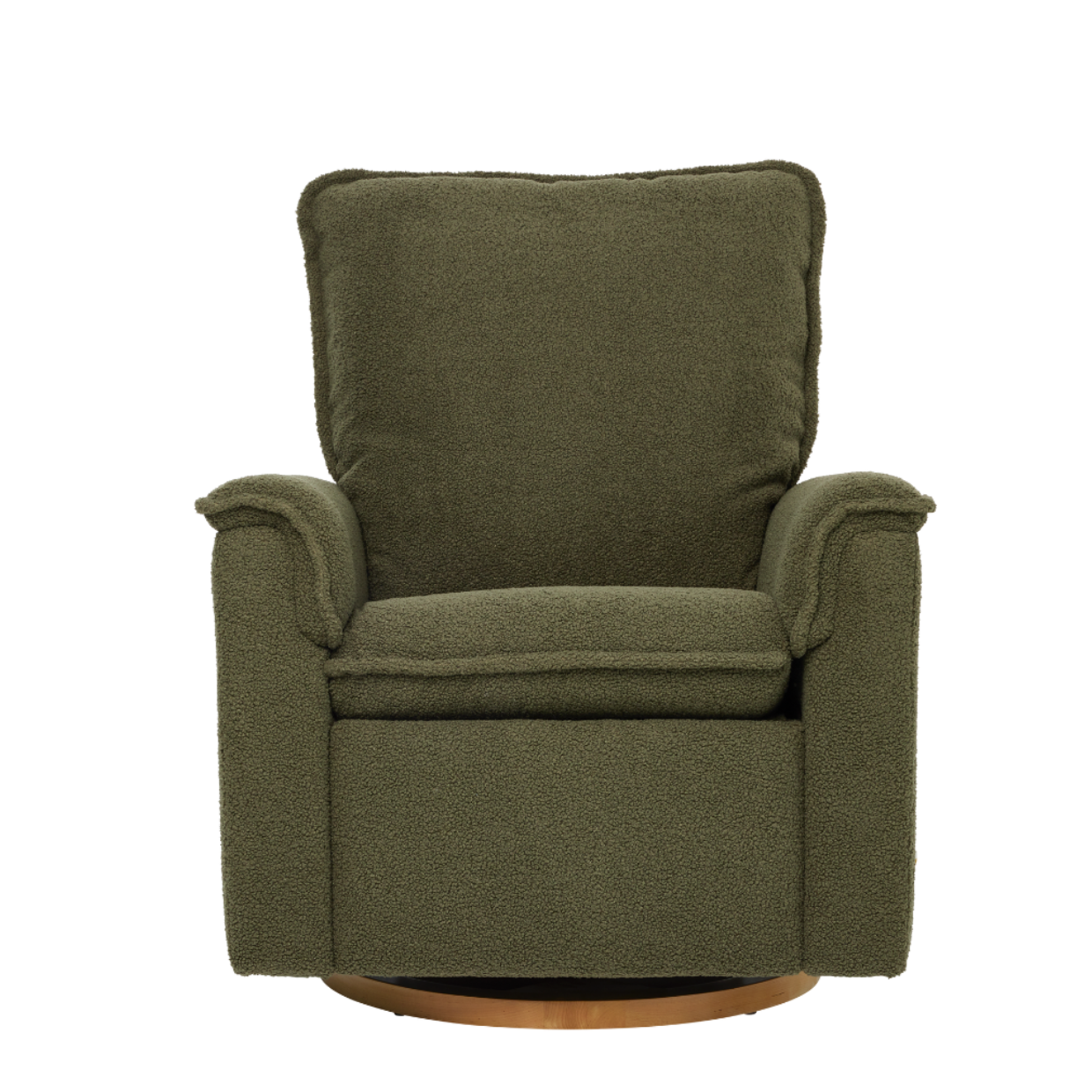 Louie Electric Recliner Glider Nursery Chair in Olive Teddy