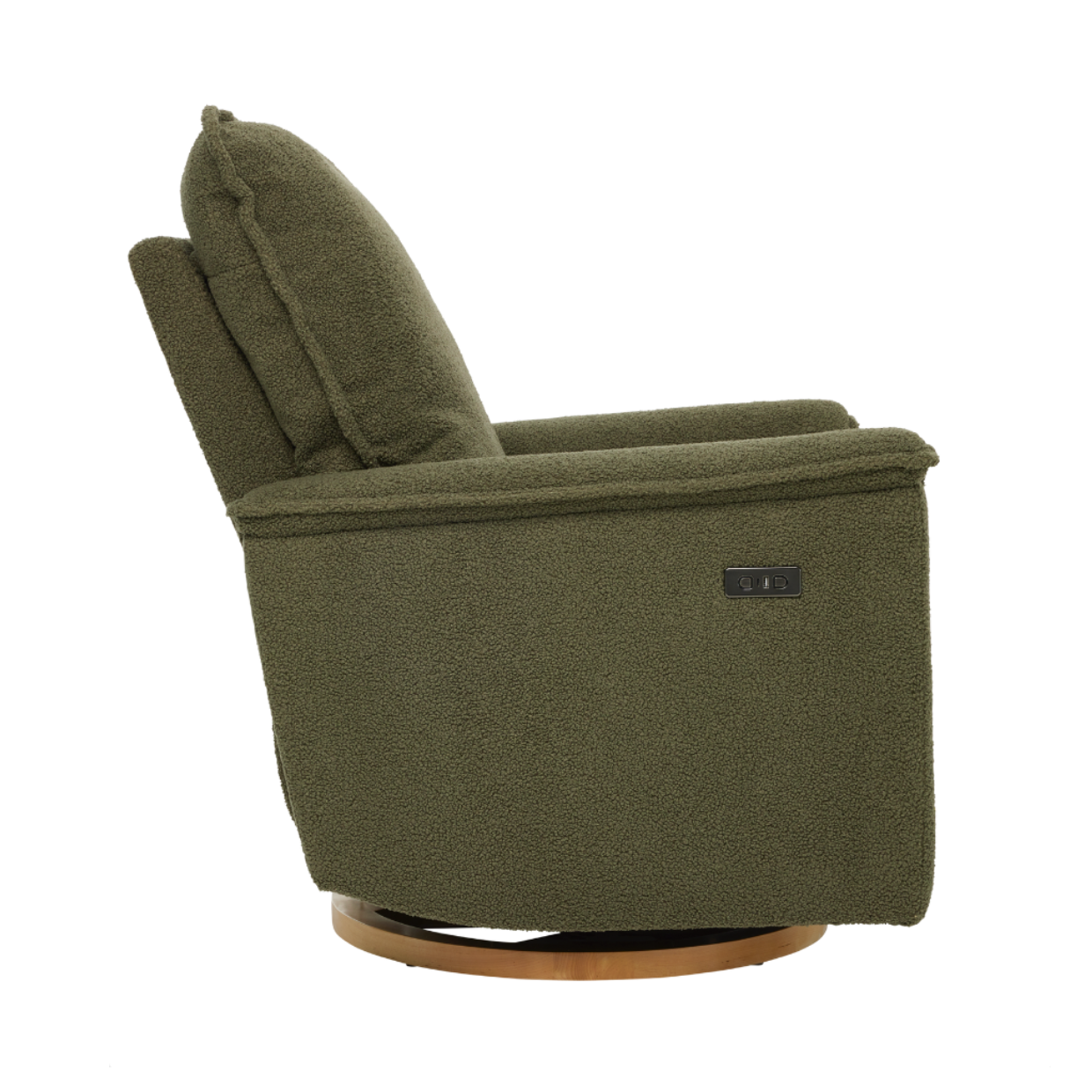 Louie Electric Recliner Glider Nursery Chair in Olive Teddy