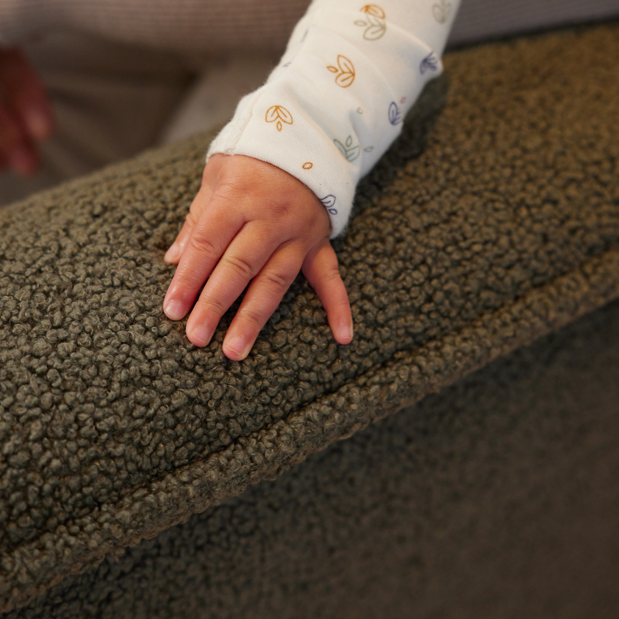 Louie Electric Recliner Glider Nursery Chair in Olive Teddy