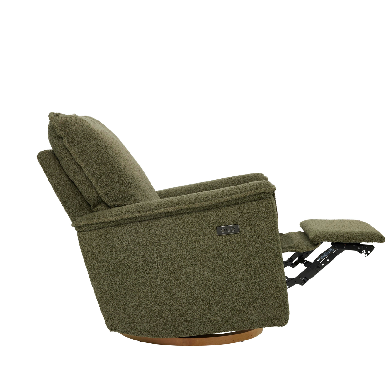 Louie Electric Recliner Glider Nursery Chair in Olive Teddy