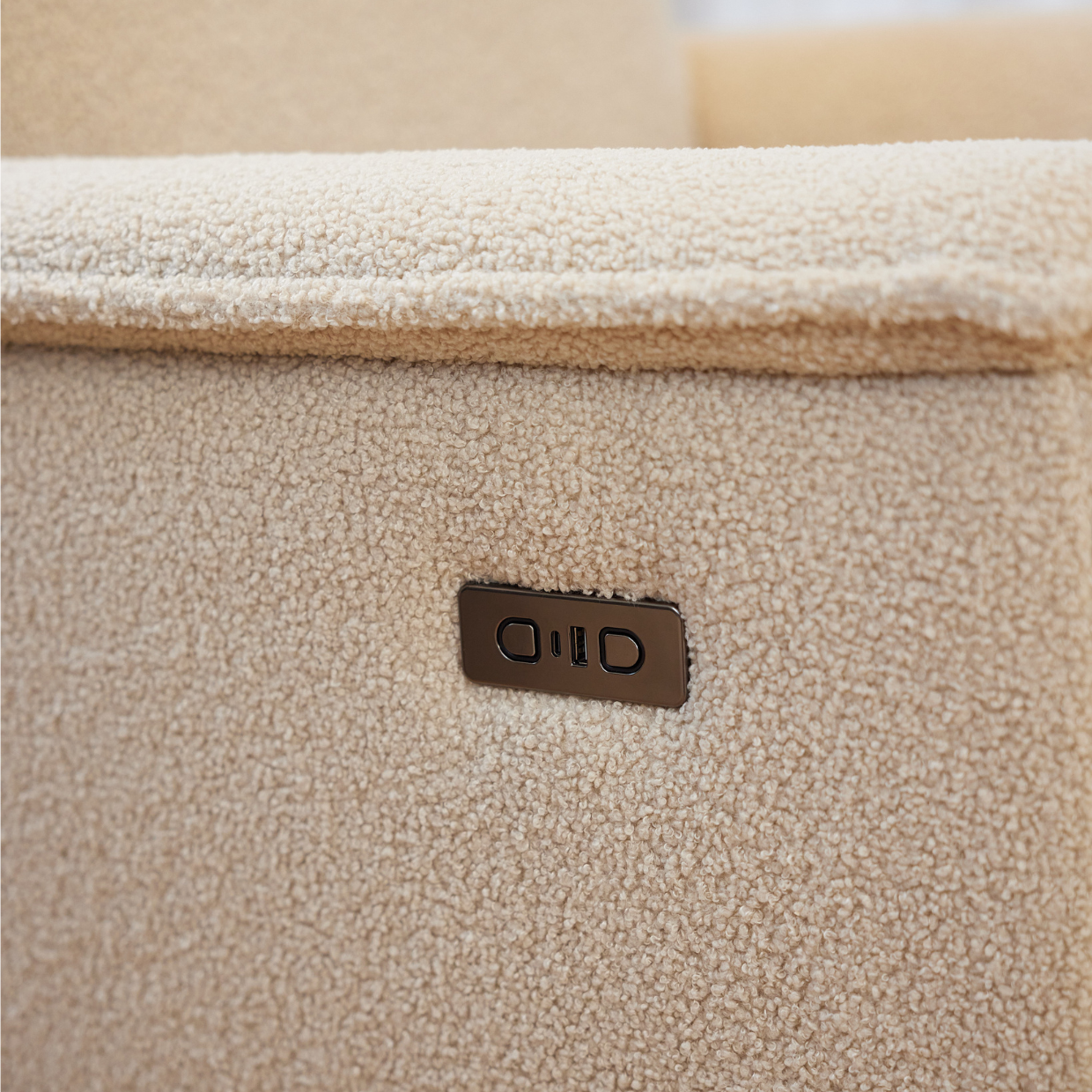 Louie Electric Recliner Glider Nursery Chair in Taupe Teddy