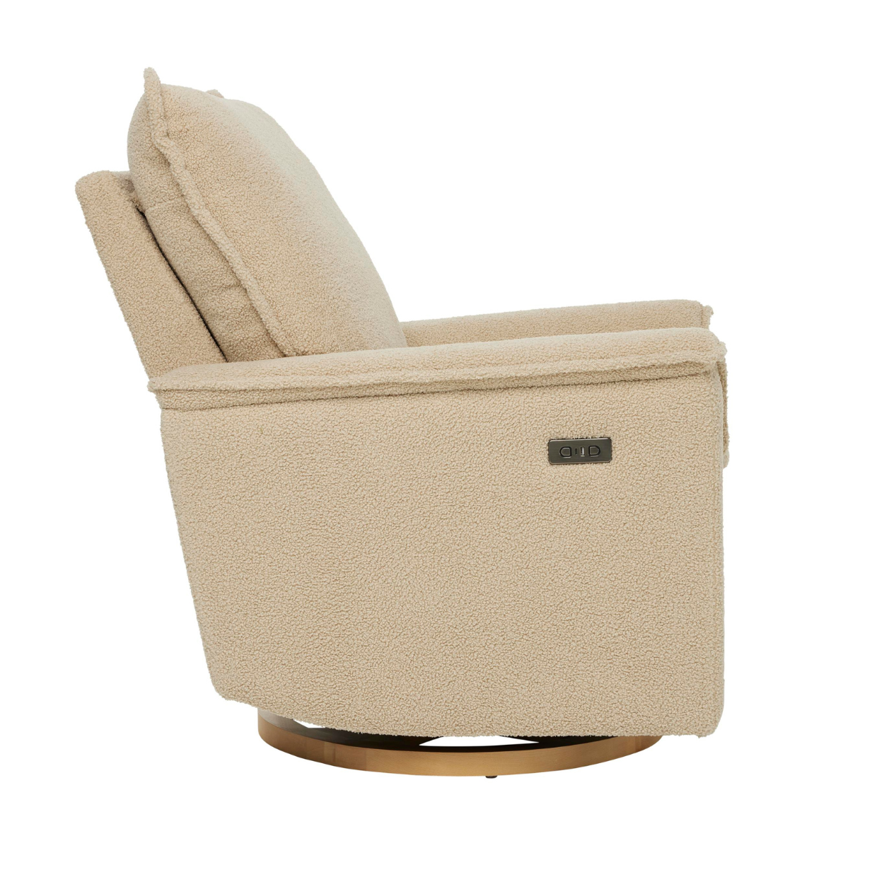 Louie Electric Recliner Glider Nursery Chair in Taupe Teddy