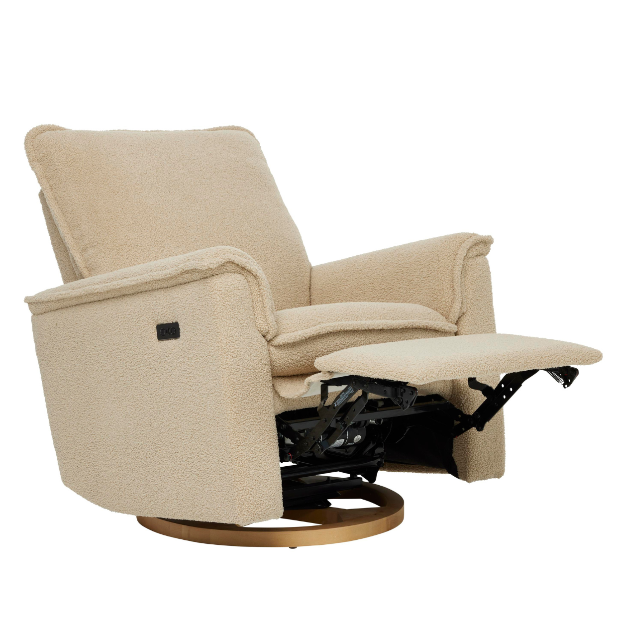 Louie Electric Recliner Glider Nursery Chair in Taupe Teddy