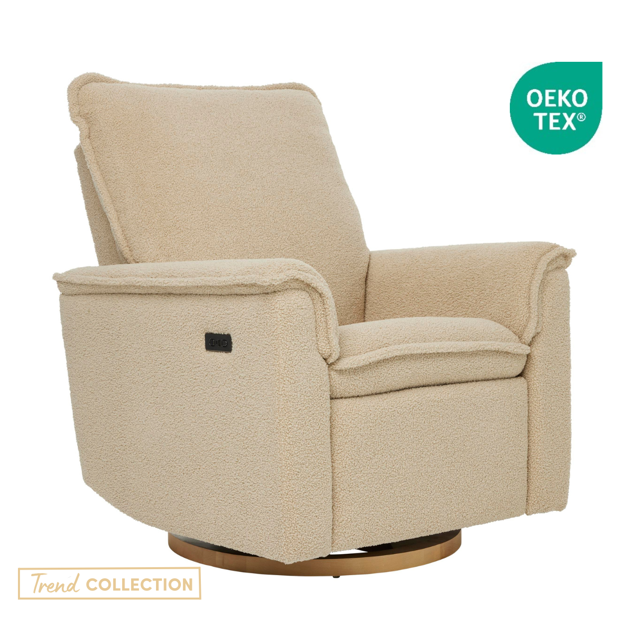 Louie Electric Recliner Glider Nursery Chair in Taupe Teddy