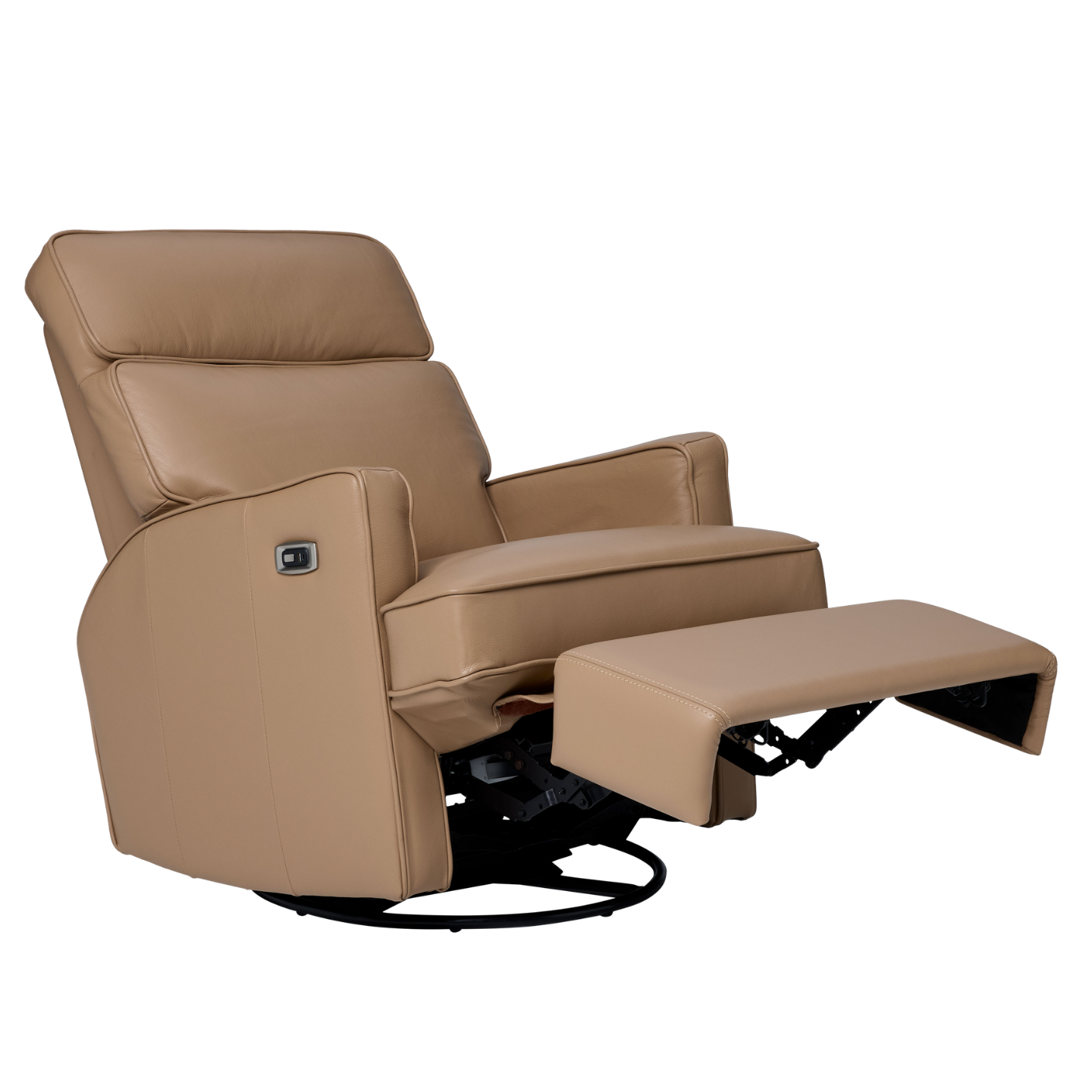 Leo Electric Recliner Glider Chair with USB in Palomino Leather