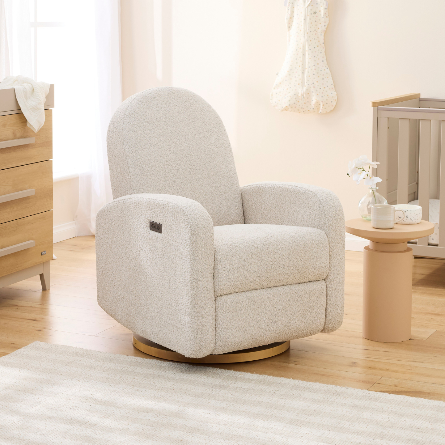 Maya Electric Recliner Glider Nursery Chair in Warm Beige