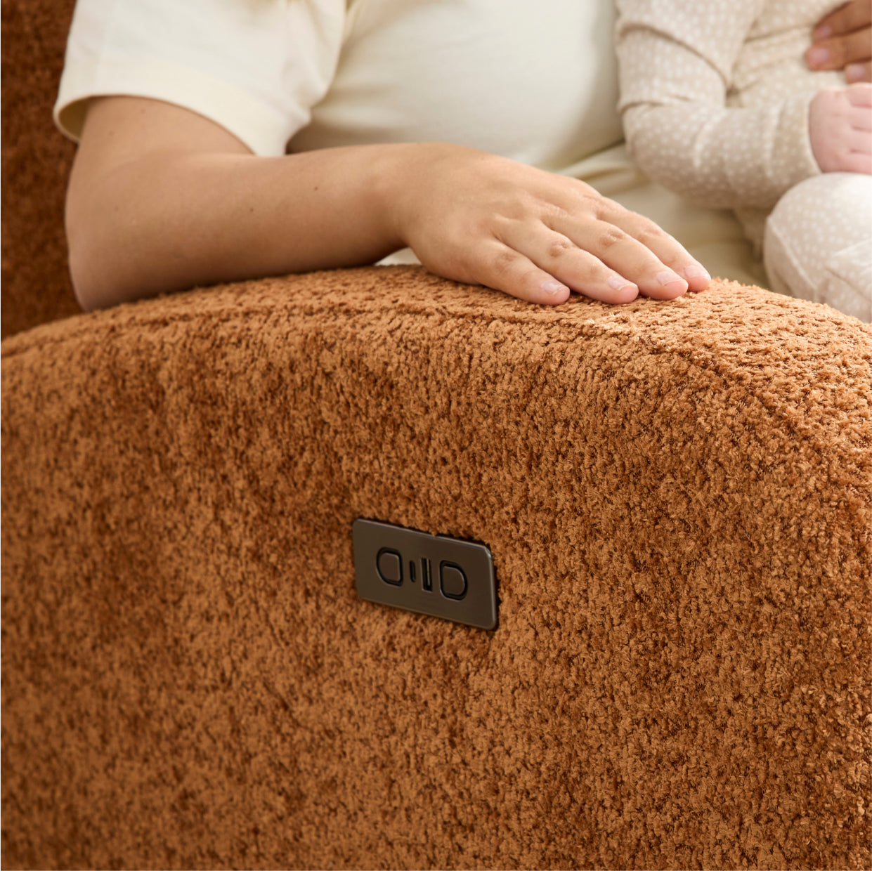 Maya Electric Recliner Glider Nursery Chair in Vintage Rust