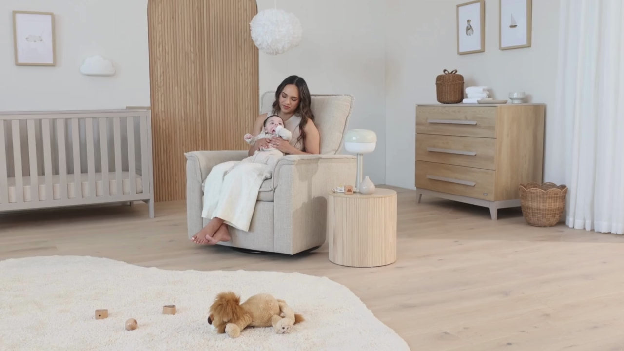 Louie Recliner Glider Nursery Chair in Latté