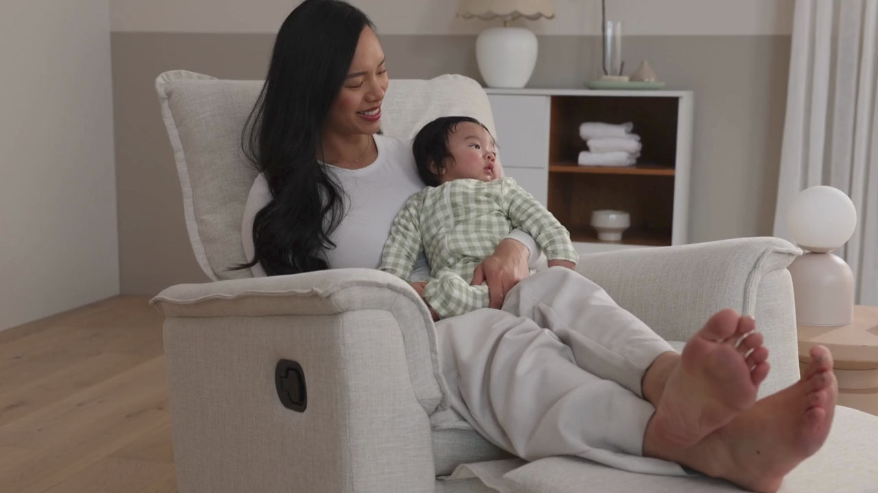 Louie Recliner Glider Nursery Chair in Eggshell