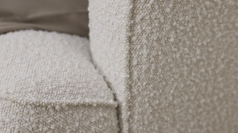 Quinn Electric Recliner Glider Chair with USB in Vanilla Bouclé