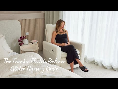 Frankie Electric Recliner Glider Nursery Chair in Taupe Teddy
