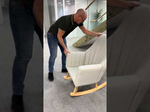 Jonah Rocking Chair & Foot Stool in Mushroom Boucle