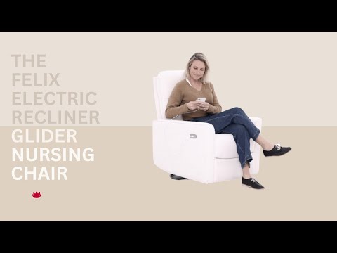 Felix Electric Recliner Glider Chair with USB in Vanilla Bouclé