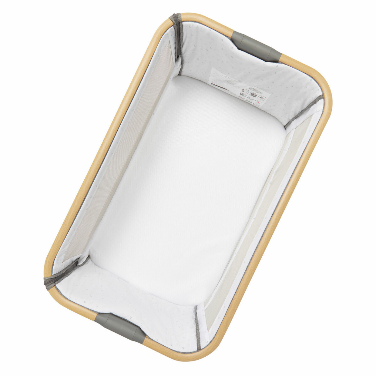 CoZee Breeze Plus Co-sleeping Bassinet with Rocking Legs in Oak Charcoal