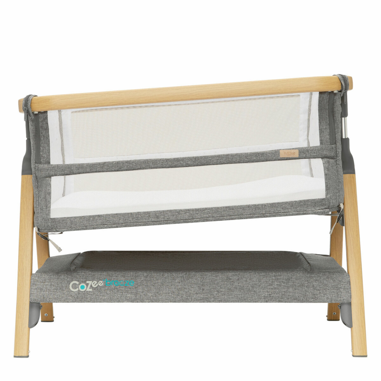 CoZee Breeze Plus Co-sleeping Bassinet with Rocking Legs in Oak Charcoal