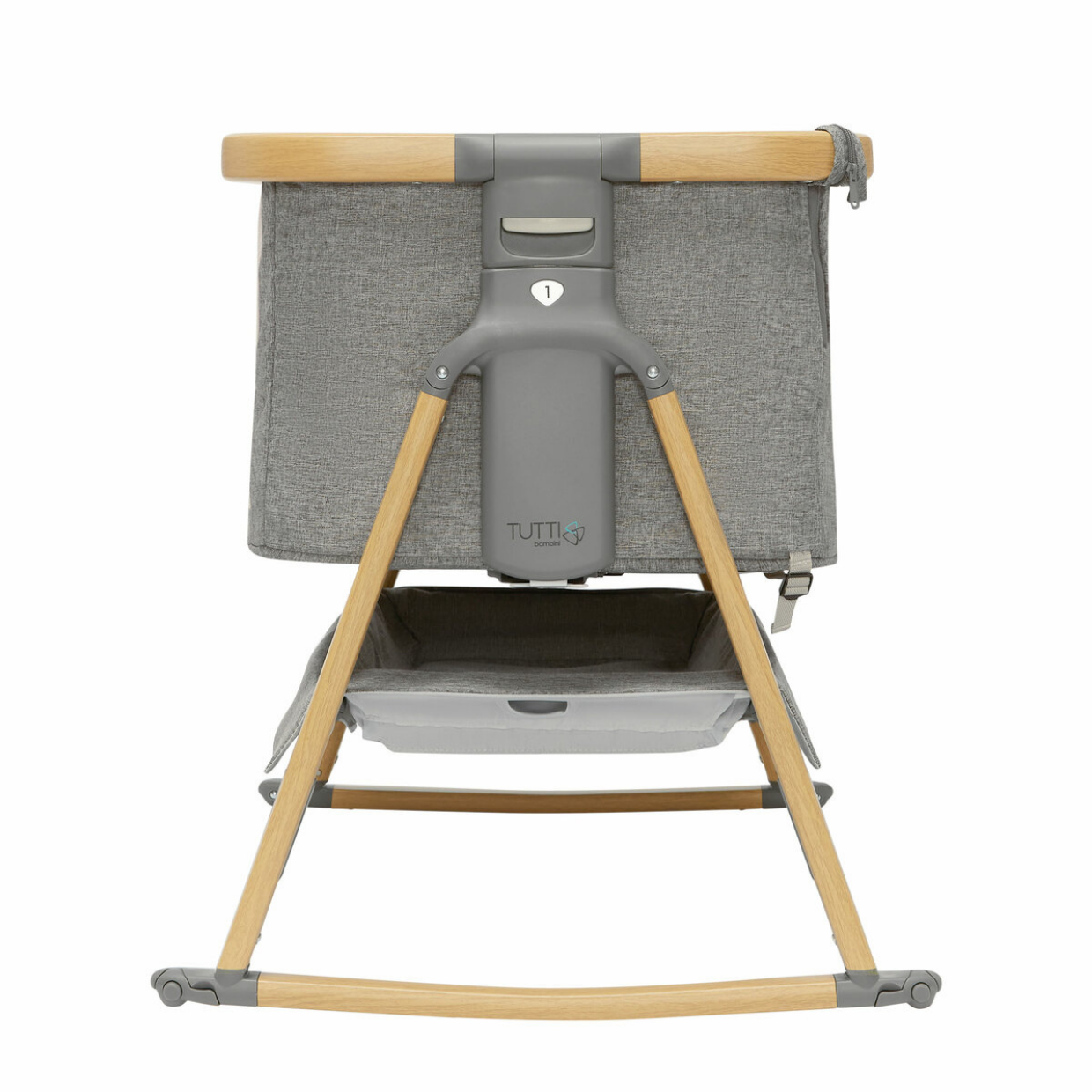 CoZee Breeze Plus Co-sleeping Bassinet with Rocking Legs in Oak Charcoal